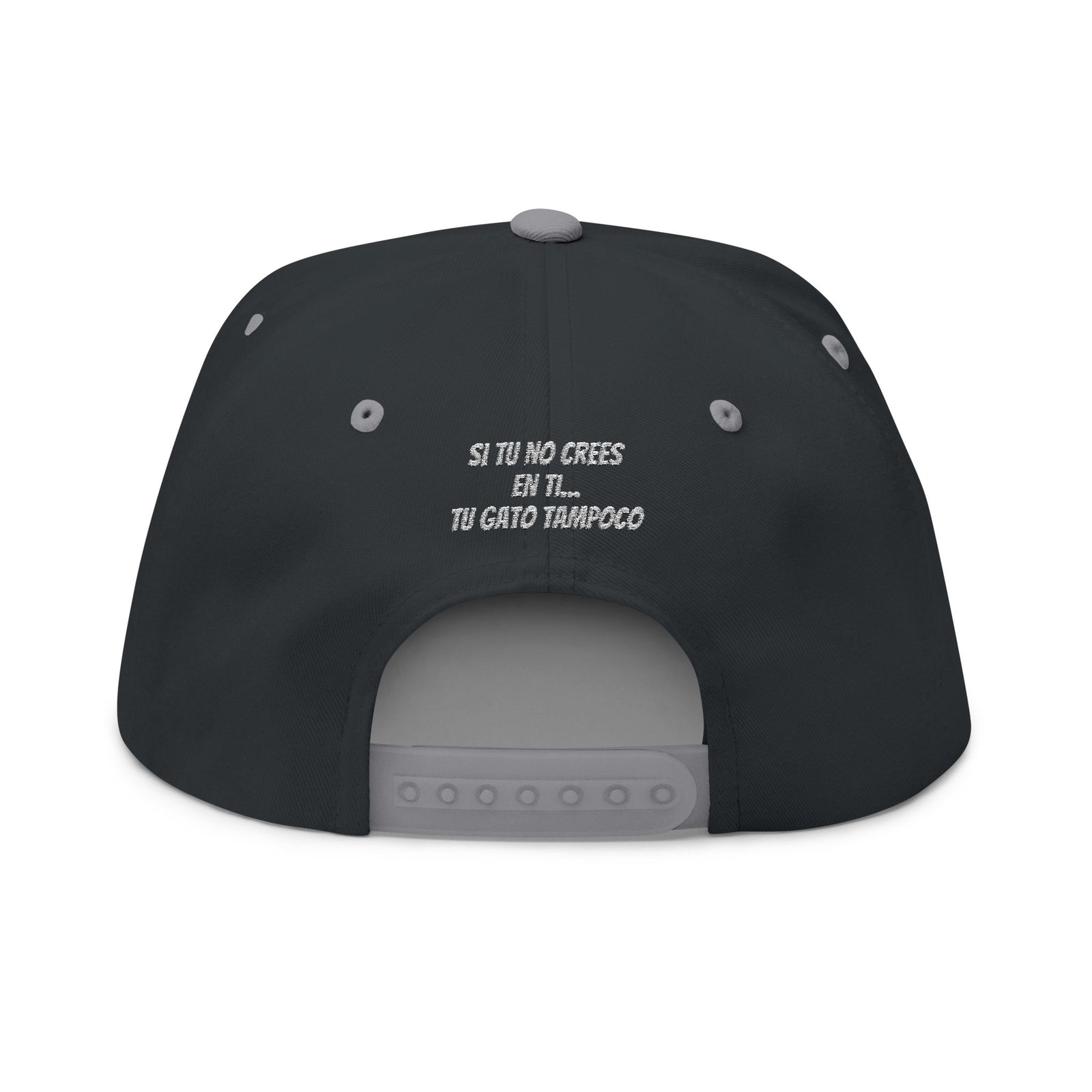 Multicolor Flat Bill Cap — Embroidered 'GL' Logo with Spanish Back Text ('Si tu no crees en ti...')
