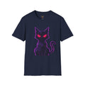 Camiseta navy azul marino gato bold lines diseño Gatoloco