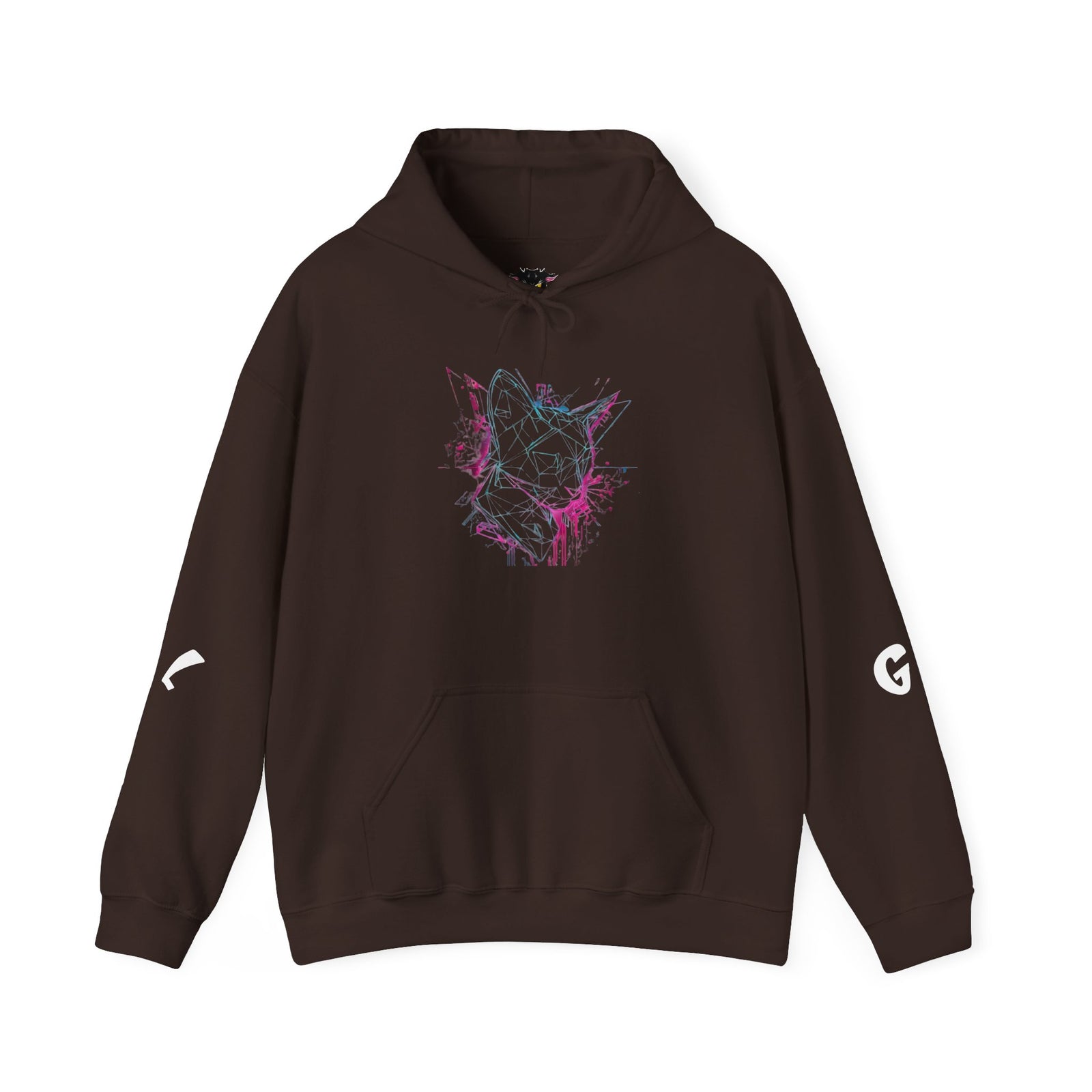 Neon Cat Hoodie - Vaporwave Retro Cat Graphic Sweatshirt