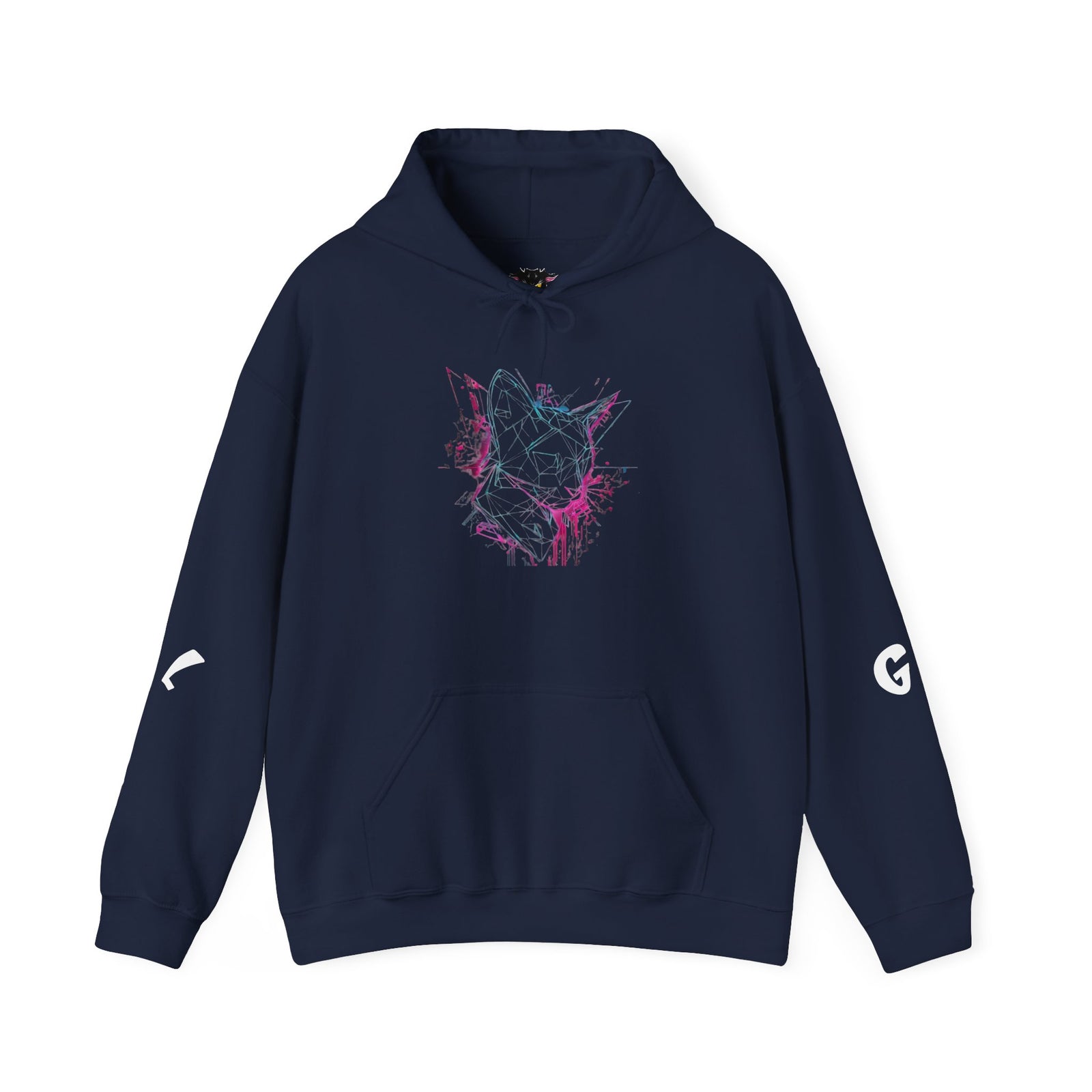 Neon Cat Hoodie - Vaporwave Retro Cat Graphic Sweatshirt