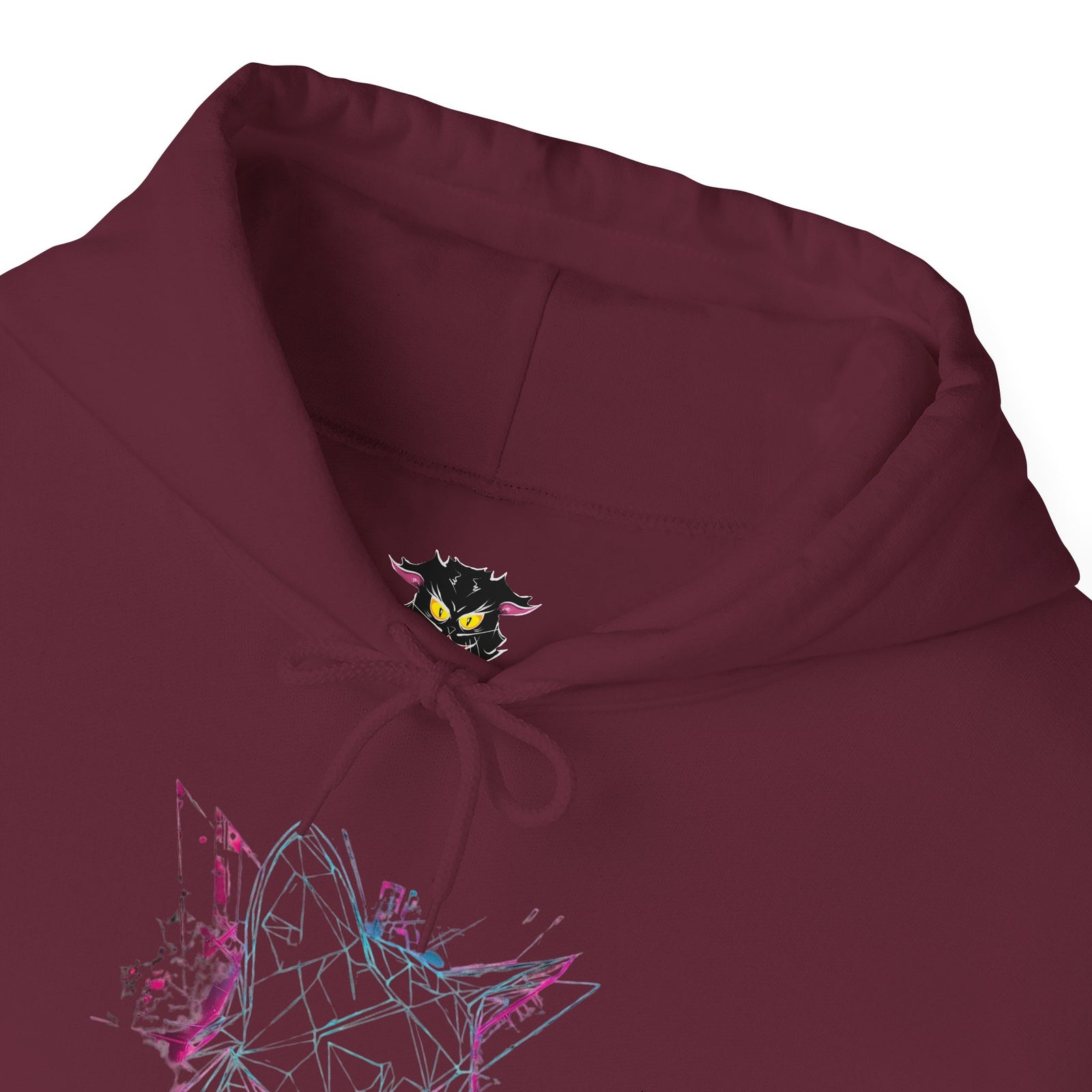 Neon Cat Hoodie - Vaporwave Retro Cat Graphic Sweatshirt