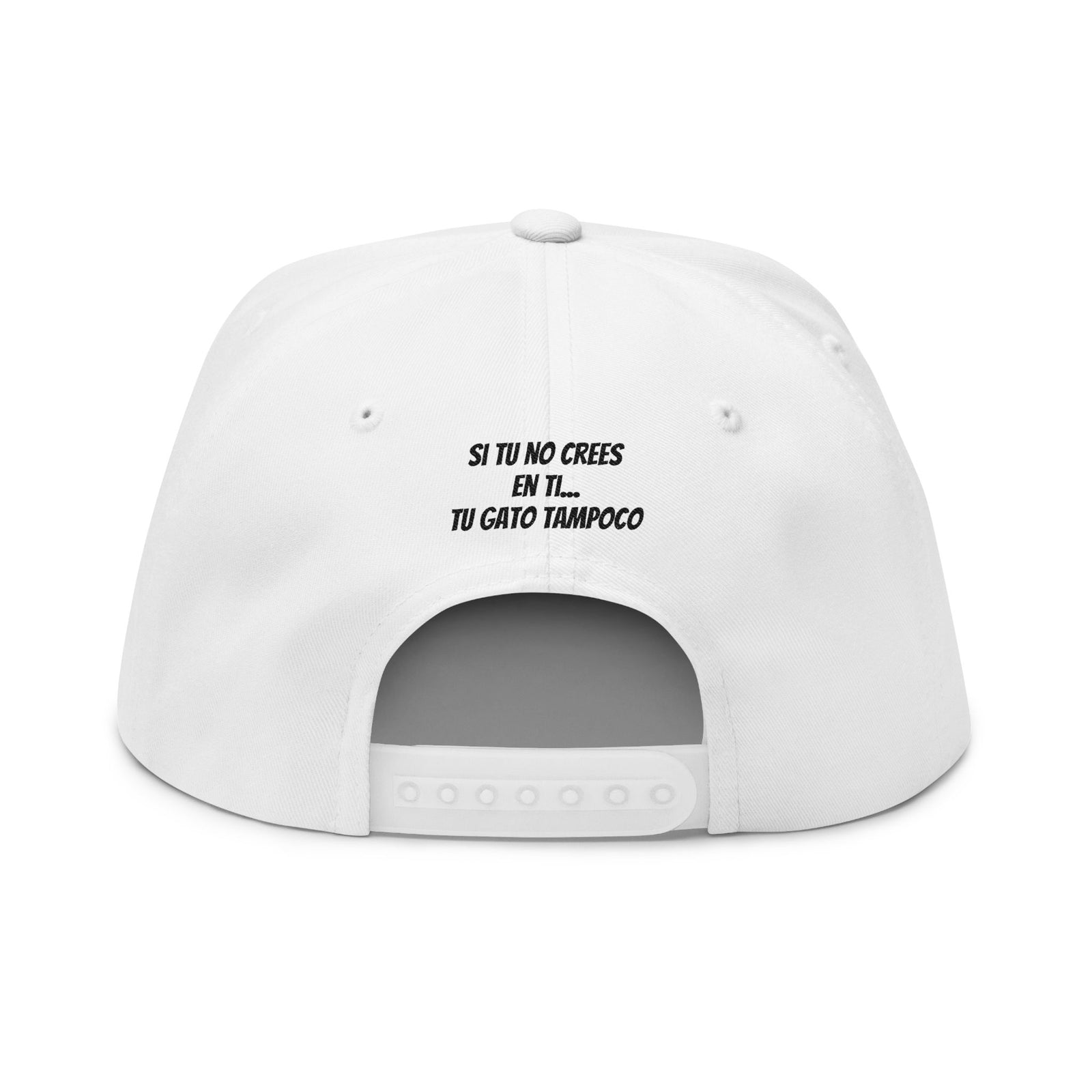 Flat Bill Cap — Embroidered 'GL' Logo with Spanish Back Text ('Si tu no crees en ti...')
