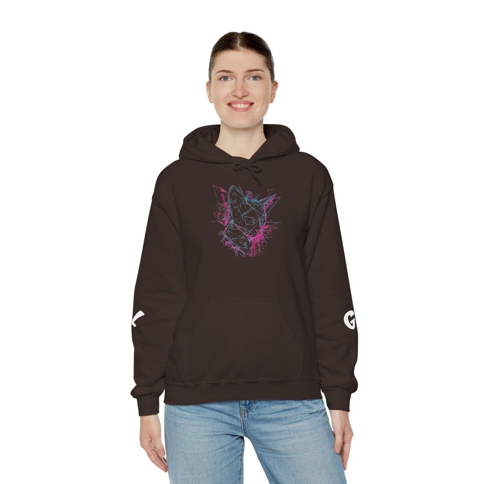 Neon Cat Hoodie - Vaporwave Retro Cat Graphic Sweatshirt