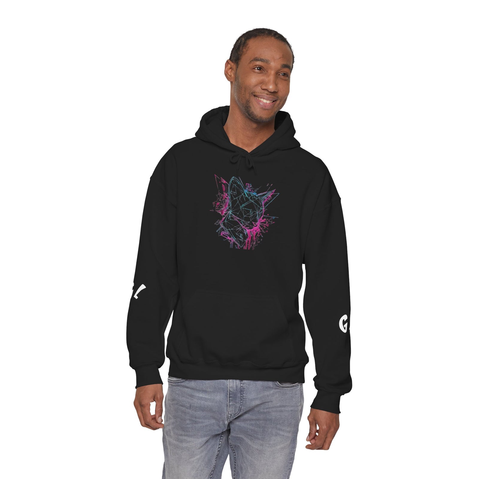 Neon Cat Hoodie - Vaporwave Retro Cat Graphic Sweatshirt