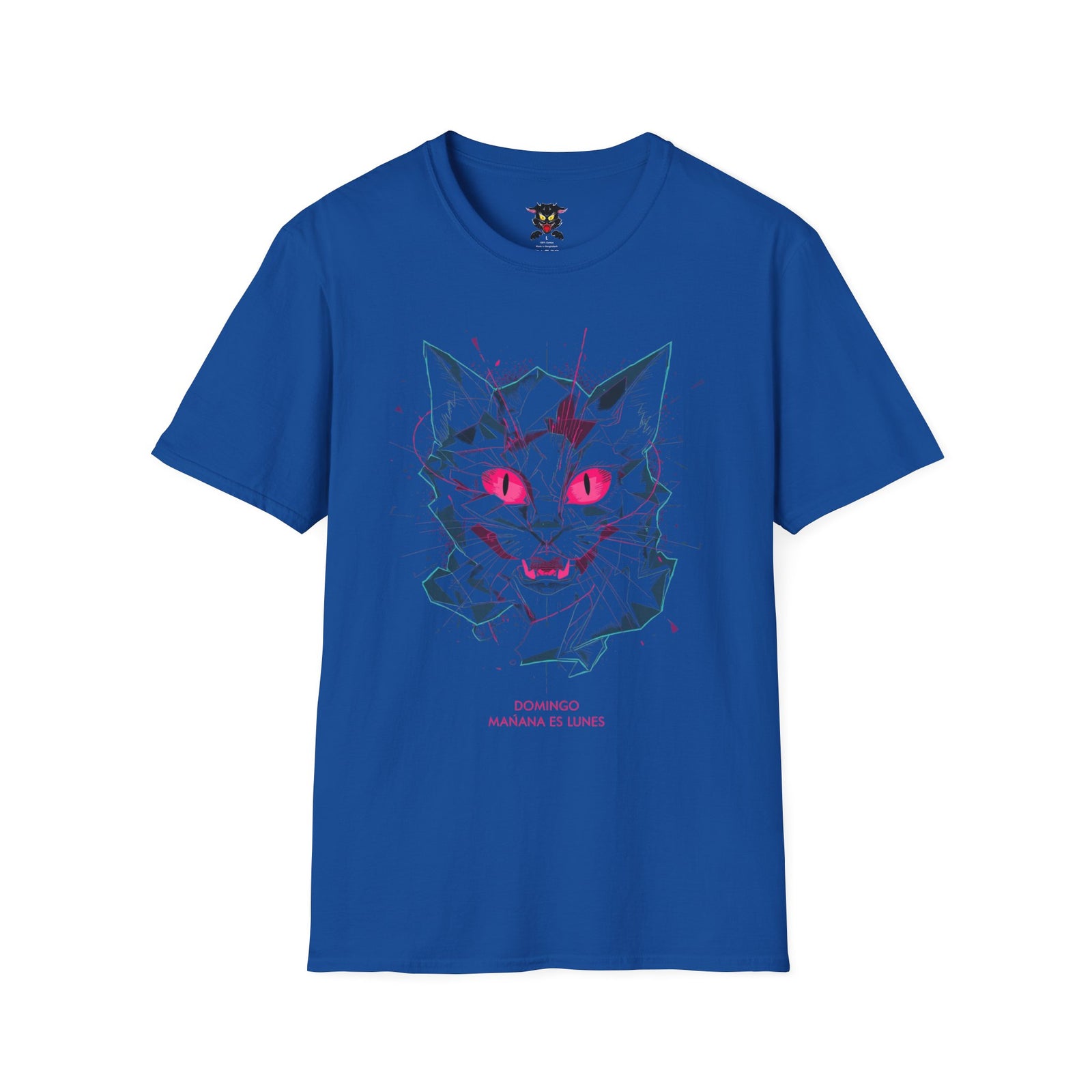 Cat Skull Graphic T-Shirt — Pink Eyes Shattered Design