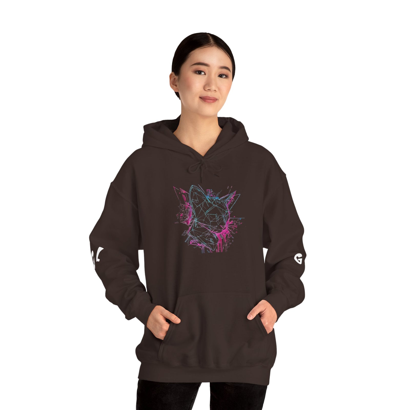 Neon Cat Hoodie - Vaporwave Retro Cat Graphic Sweatshirt