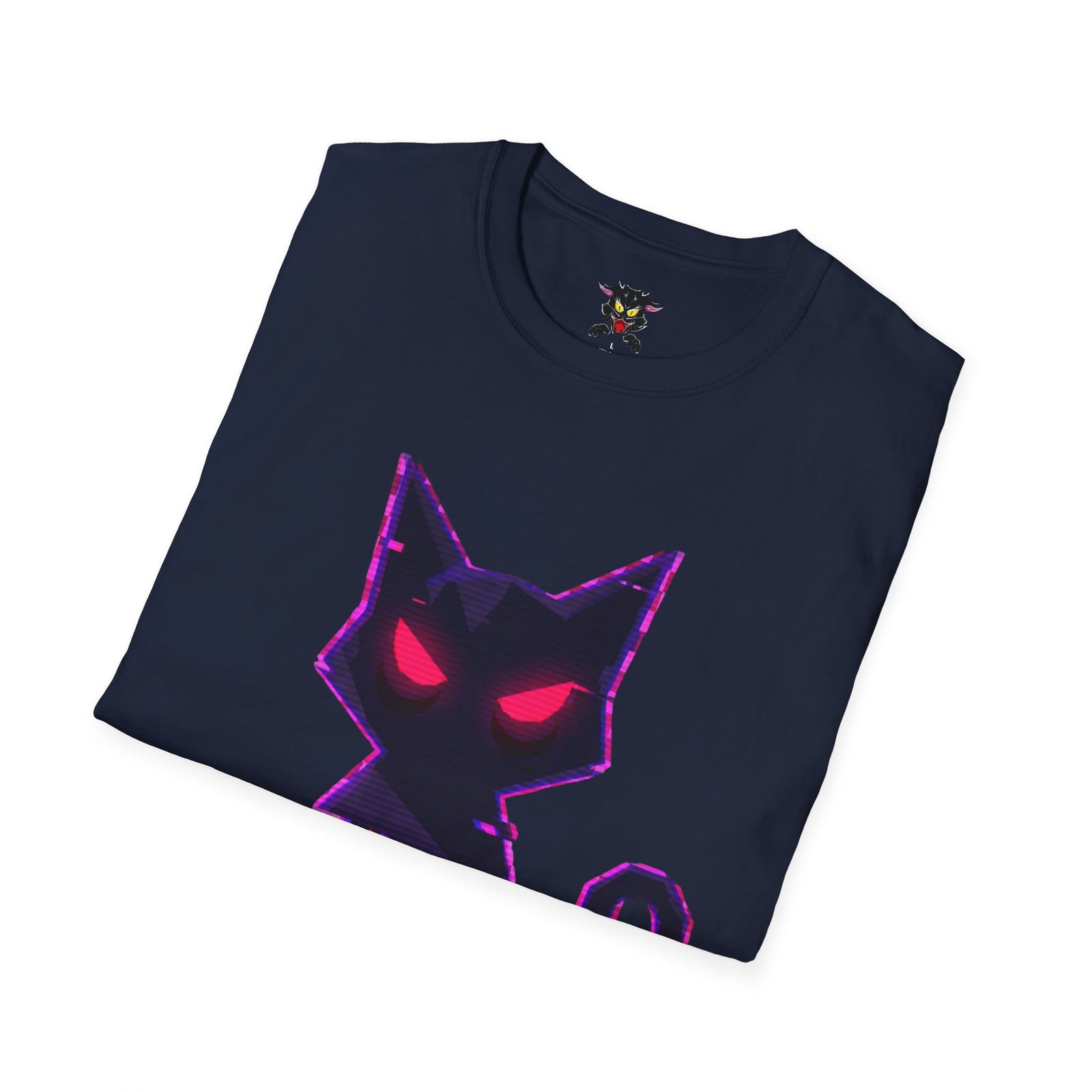 Camiseta navy azul marino doblada gato bold lines Gatoloco