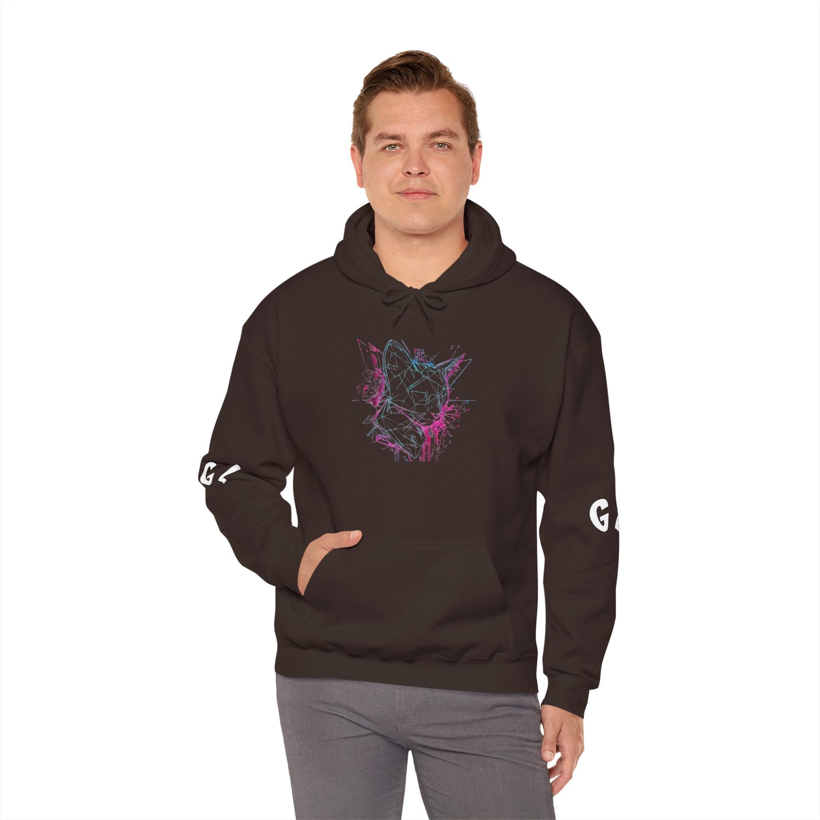 Neon Cat Hoodie - Vaporwave Retro Cat Graphic Sweatshirt