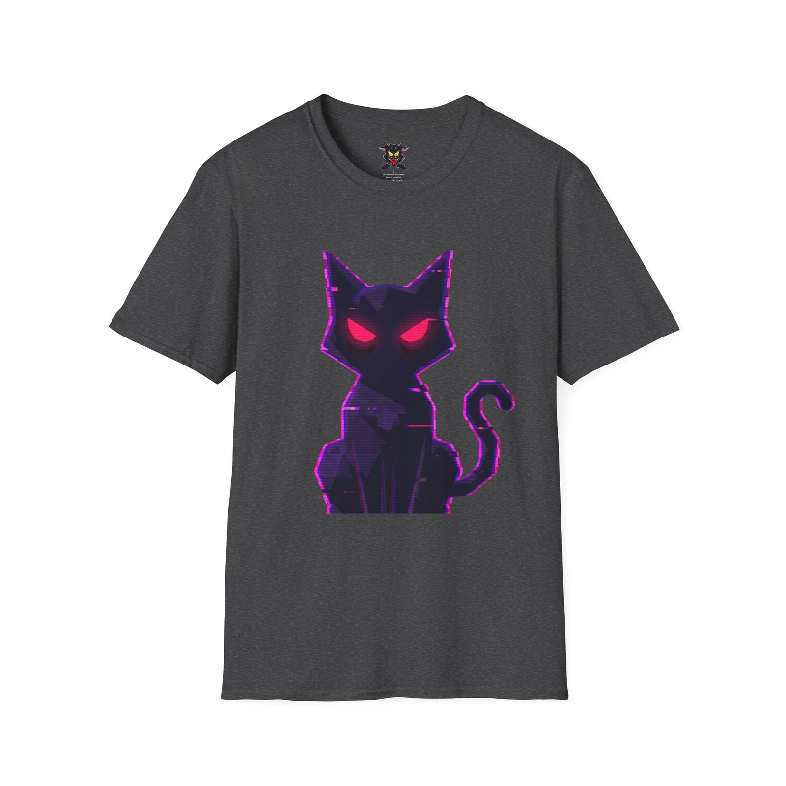 Camiseta gris oscuro gato bold lines diseño Gatoloco streetwear