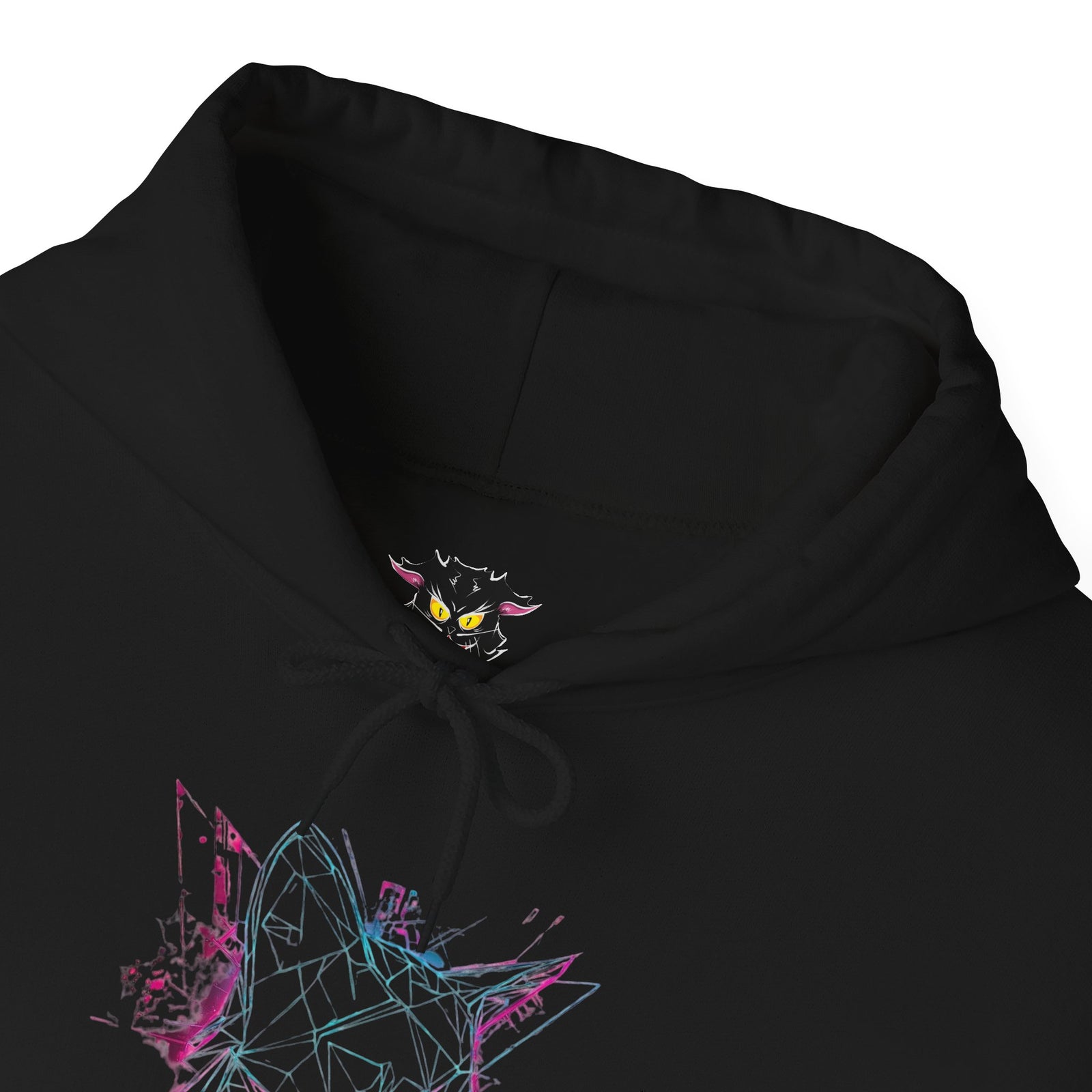 Neon Cat Hoodie - Vaporwave Retro Cat Graphic Sweatshirt
