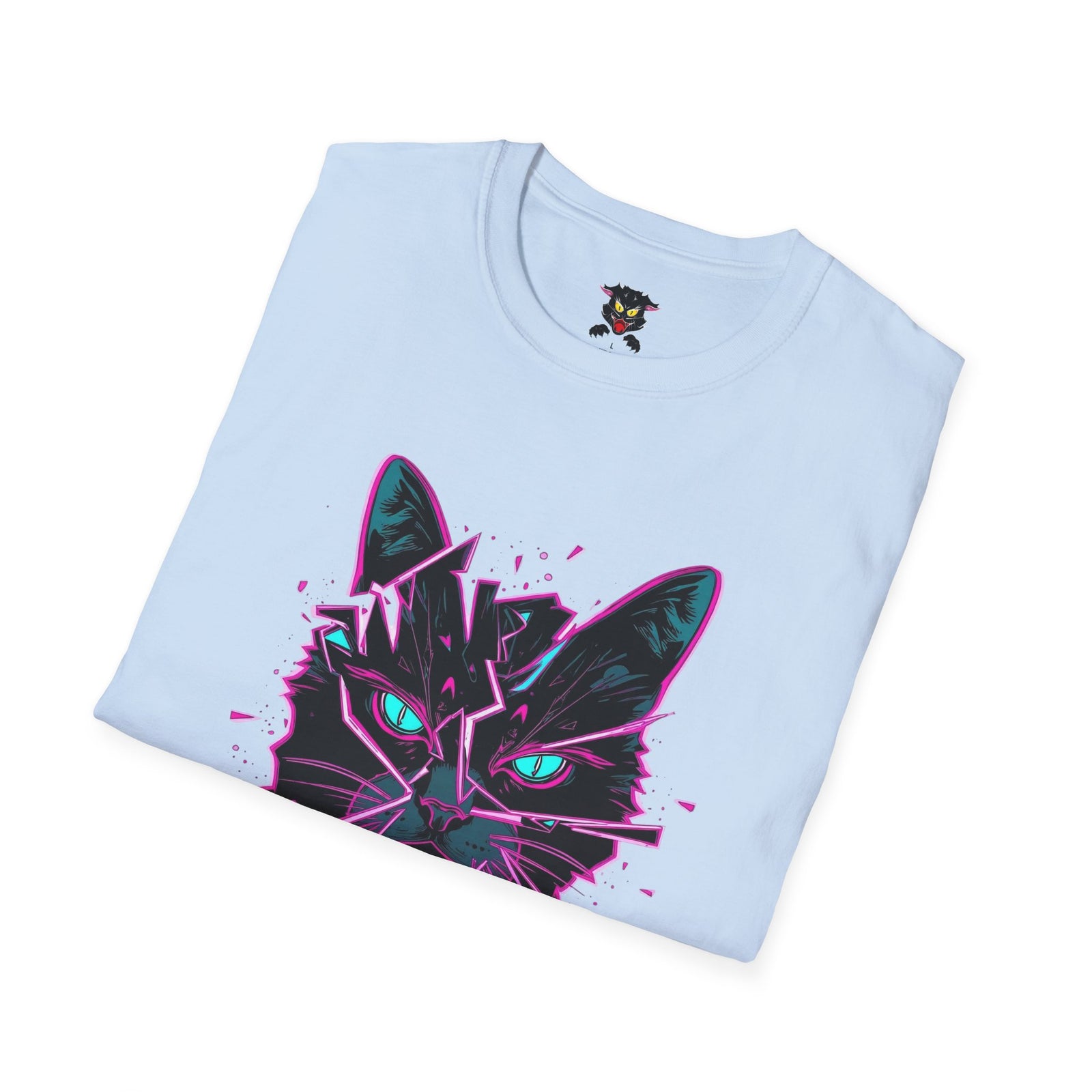 Cat Graphic T-Shirt — Neon Retro "Martes" Design (Lunes Pero Puro)