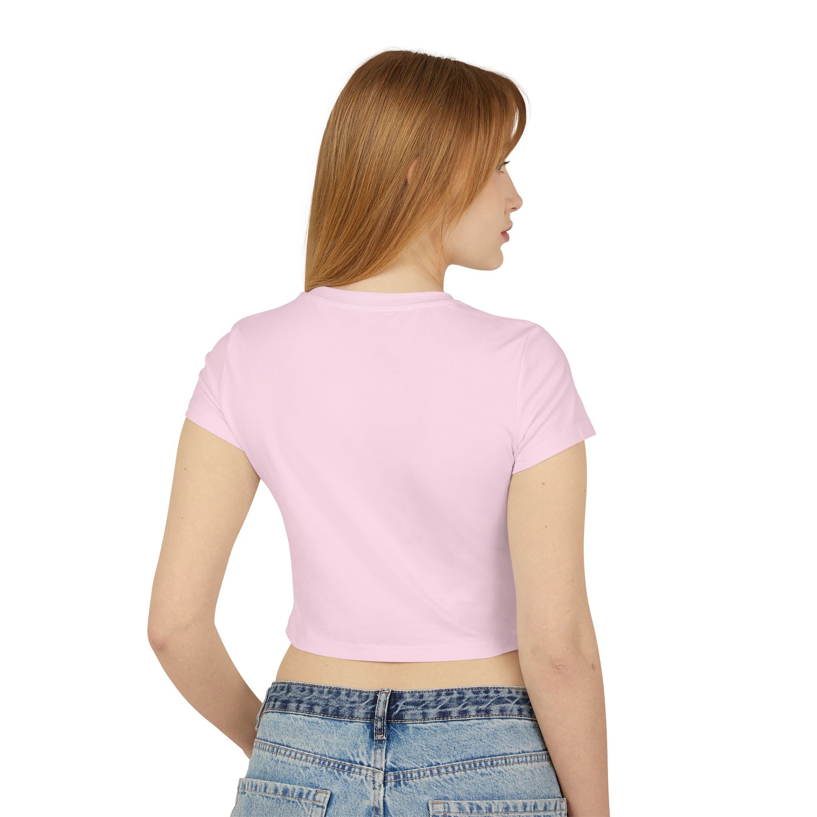 Neon Floral Cat Baby Tee — Women's Graphic Crop Top