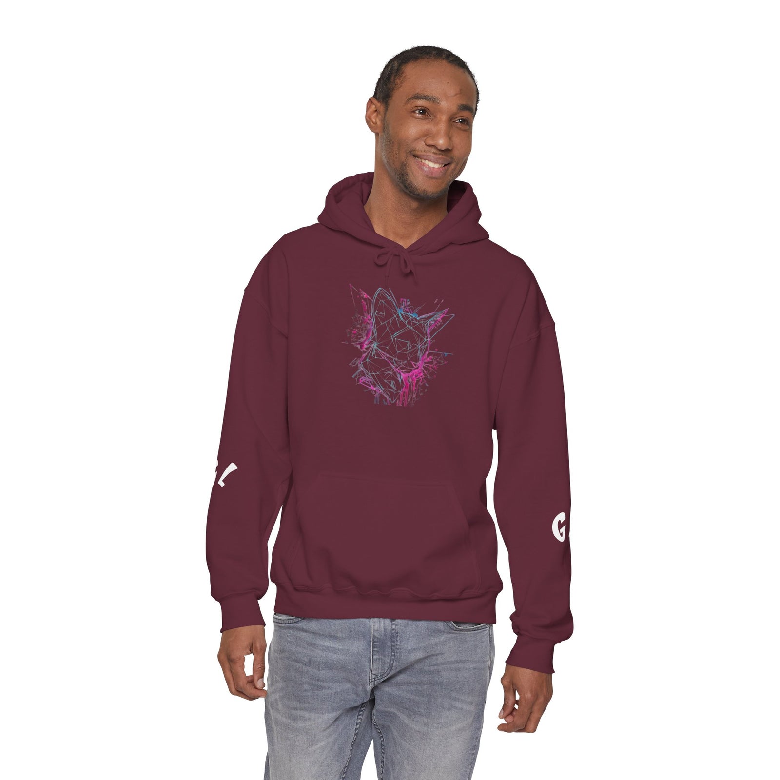 Neon Cat Hoodie - Vaporwave Retro Cat Graphic Sweatshirt