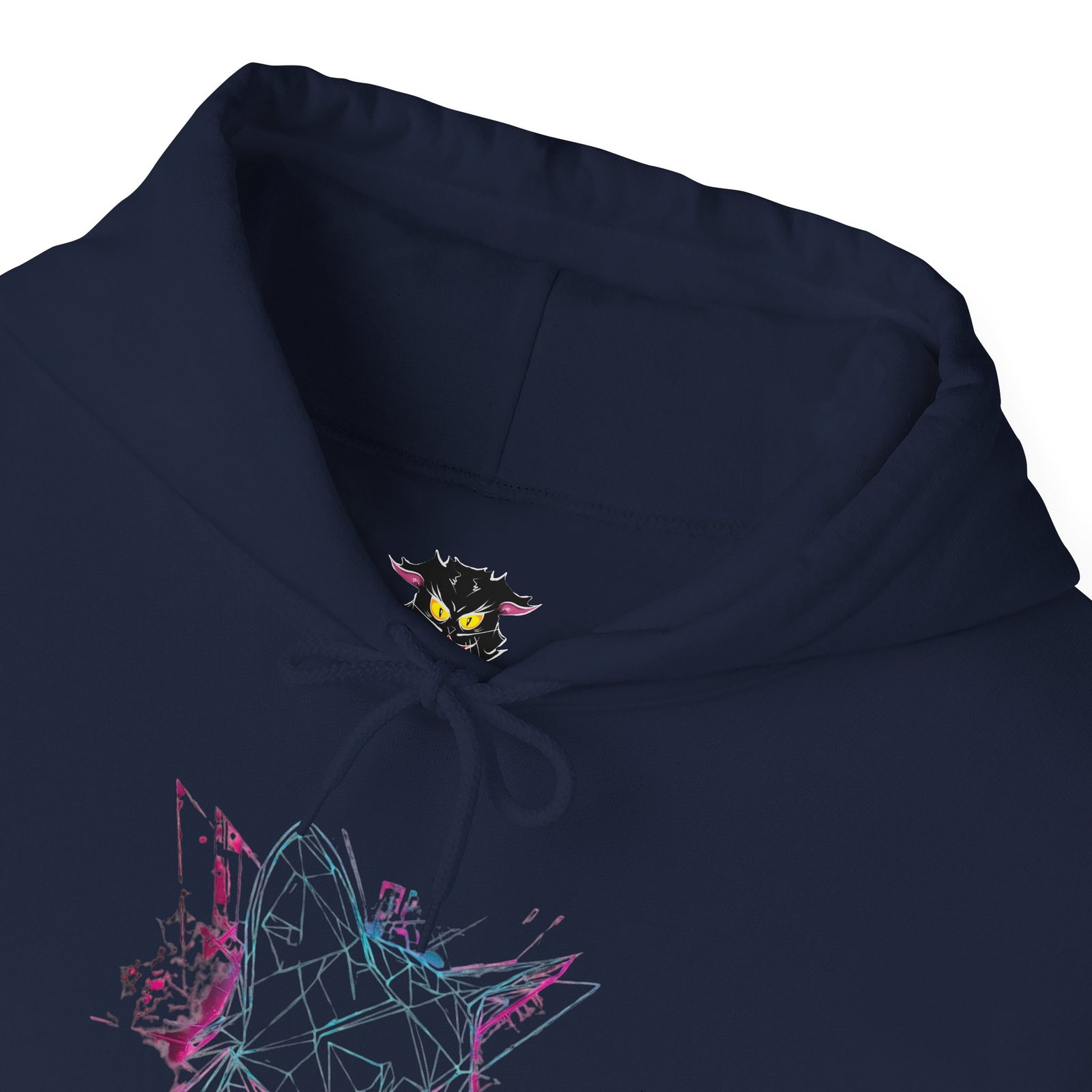 Neon Cat Hoodie - Vaporwave Retro Cat Graphic Sweatshirt