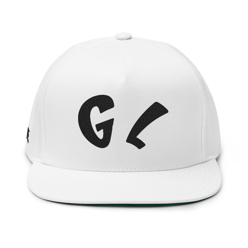 Flat Bill Cap — Embroidered 'GL' Logo with Spanish Back Text ('Si tu no crees en ti...')