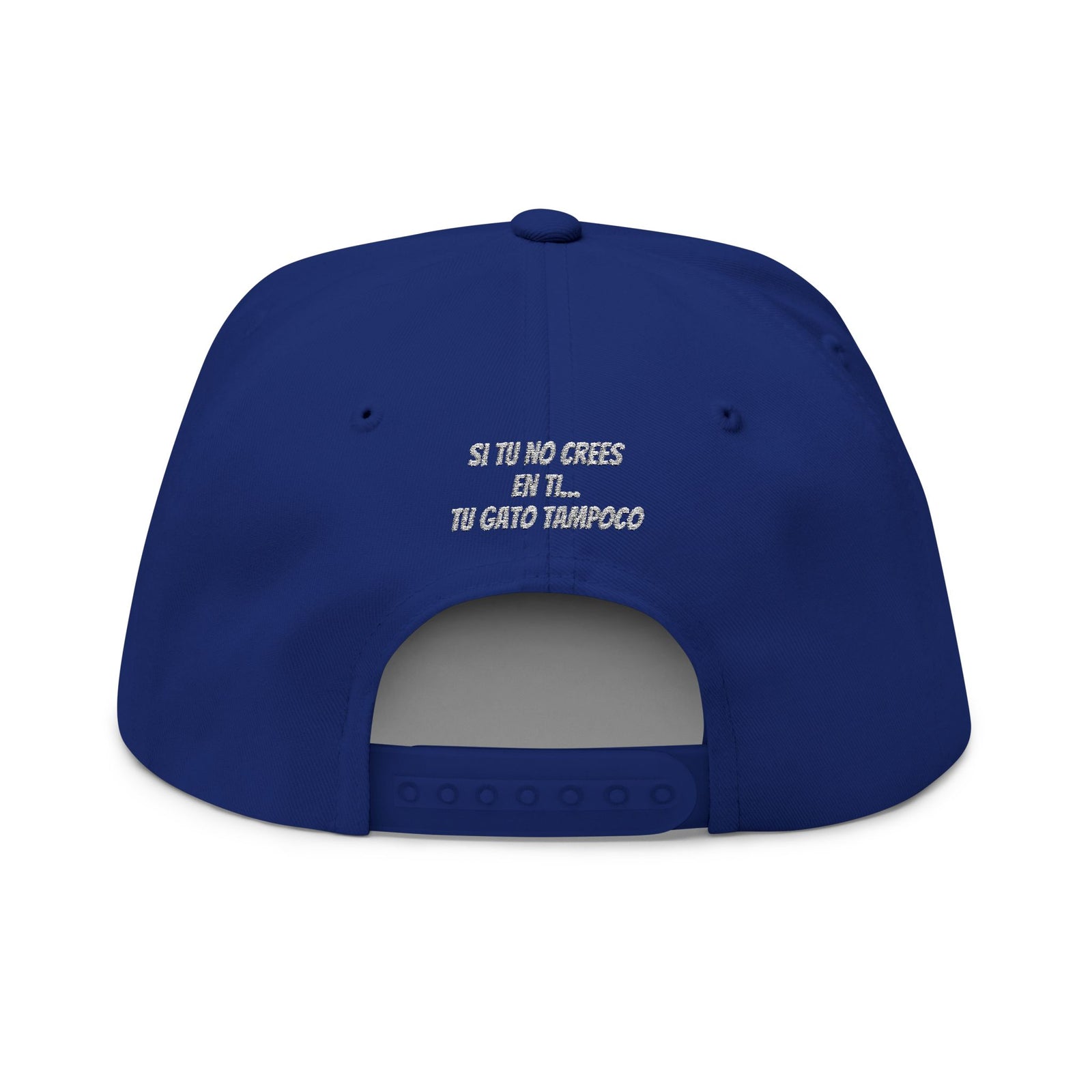 Multicolor Flat Bill Cap — Embroidered 'GL' Logo with Spanish Back Text ('Si tu no crees en ti...')