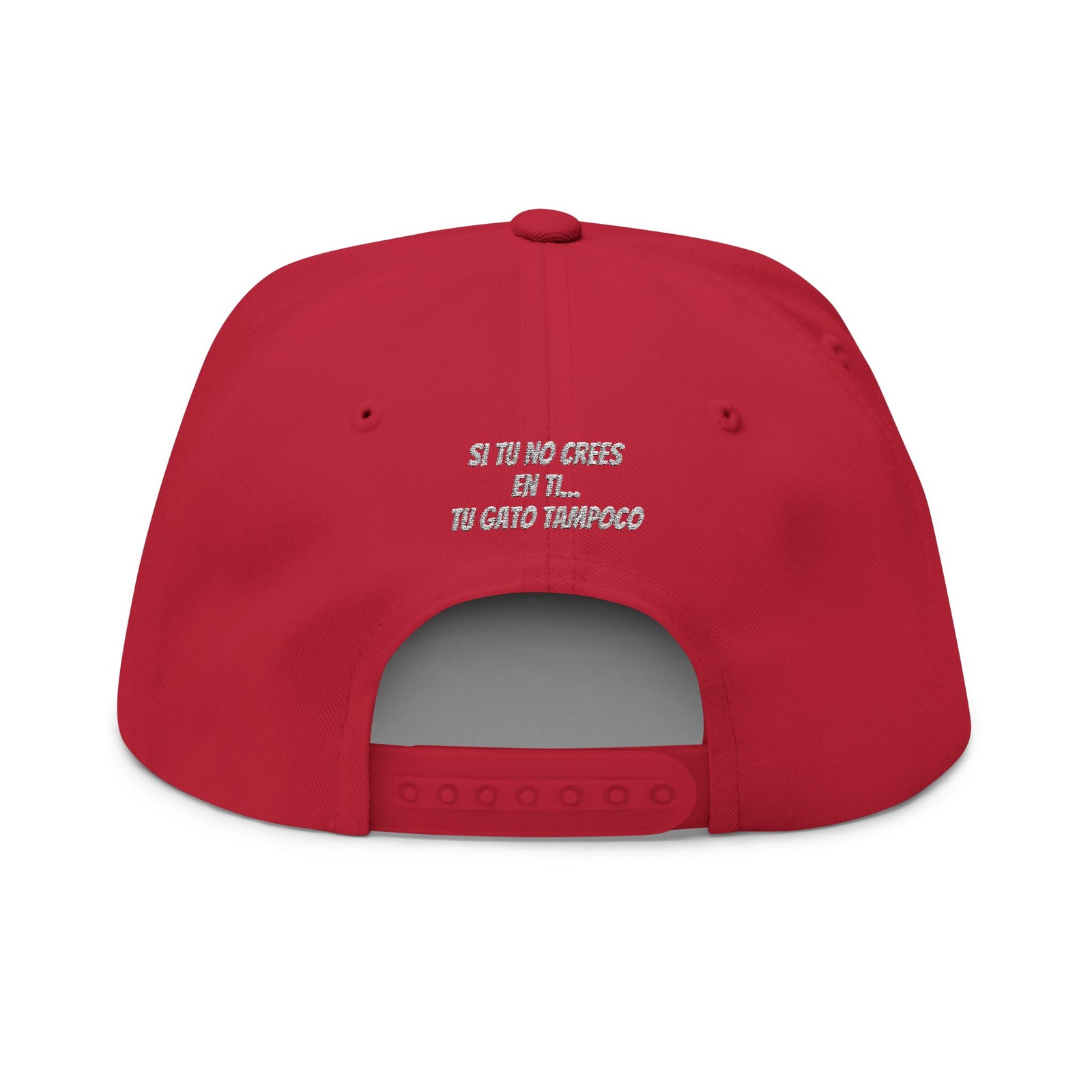 Multicolor Flat Bill Cap — Embroidered 'GL' Logo with Spanish Back Text ('Si tu no crees en ti...')