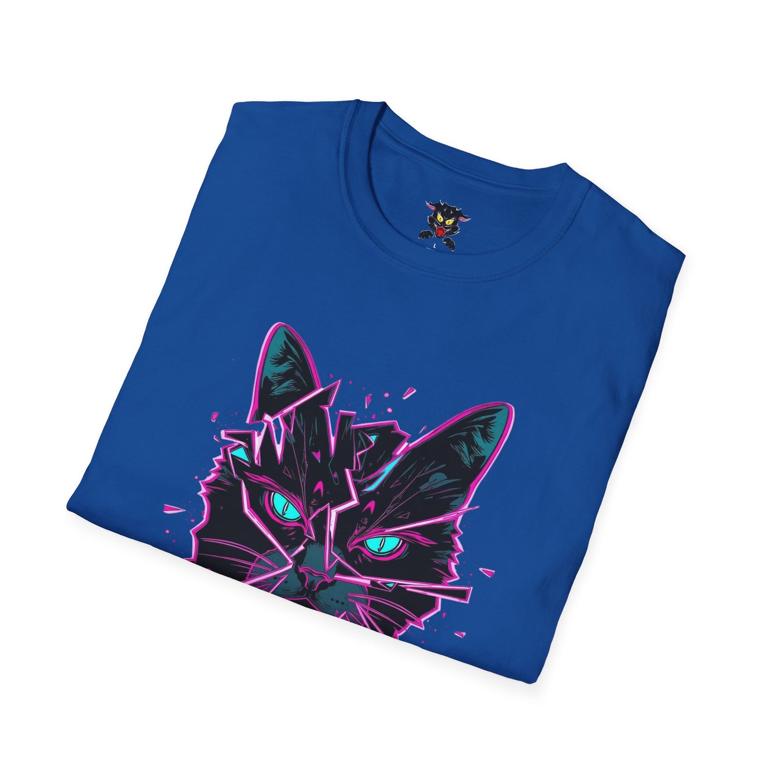 Cat Graphic T-Shirt — Neon Retro "Martes" Design (Lunes Pero Puro)