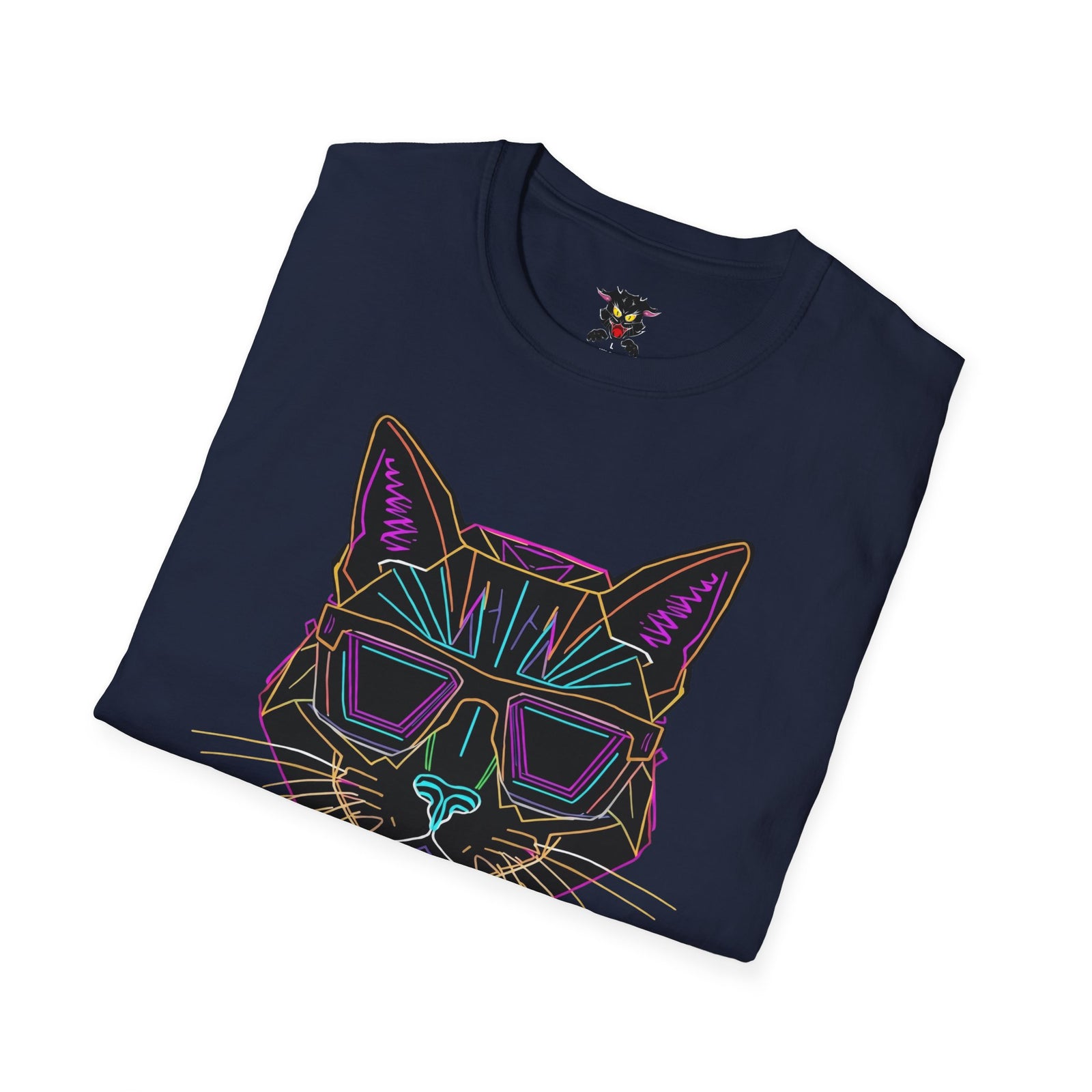 Sábado Sin Excusas Cat T-Shirt — Retro Neon Cat with Sunglasses