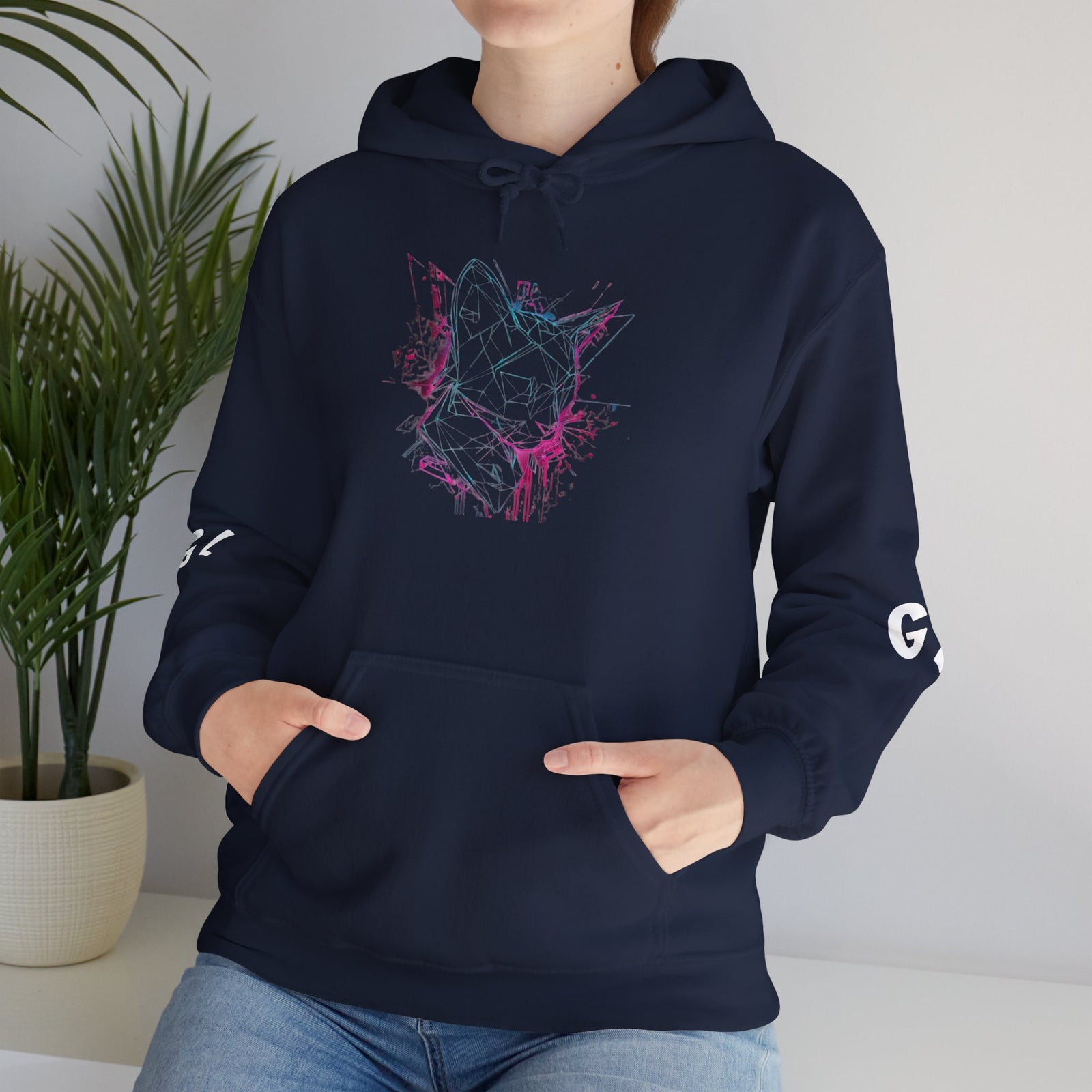 Neon Cat Hoodie - Vaporwave Retro Cat Graphic Sweatshirt