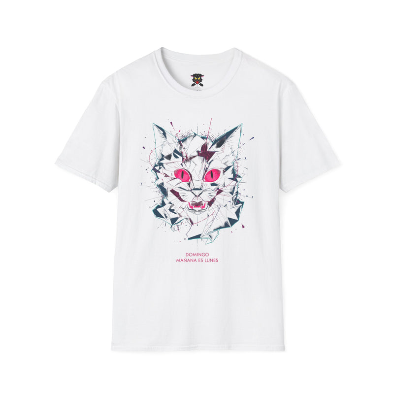 Cat Skull Graphic T-Shirt — Pink Eyes Shattered Design