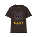 Sábado Sin Excusas Cat T-Shirt — Retro Neon Cat with Sunglasses