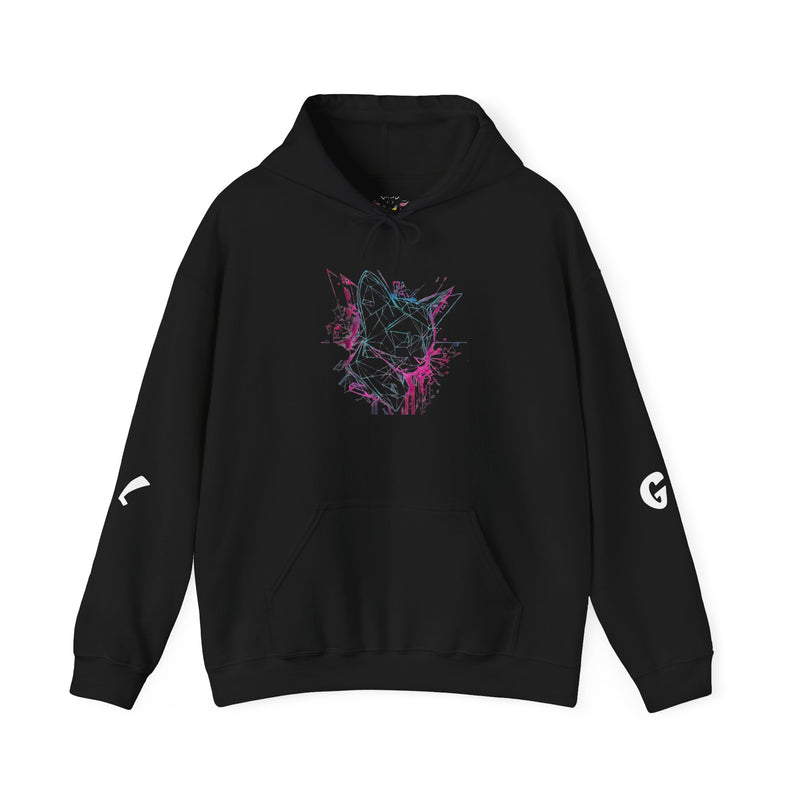 Neon Cat Hoodie - Vaporwave Retro Cat Graphic Sweatshirt