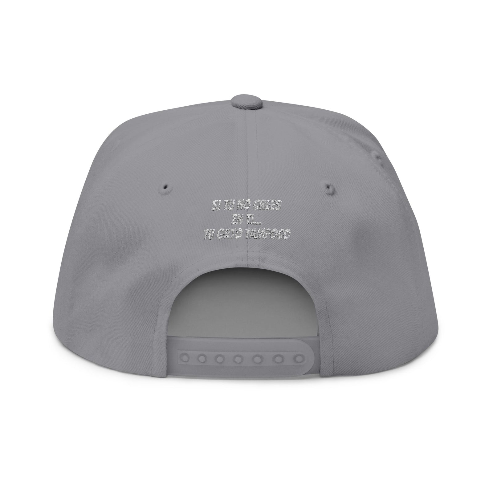 Multicolor Flat Bill Cap — Embroidered 'GL' Logo with Spanish Back Text ('Si tu no crees en ti...')