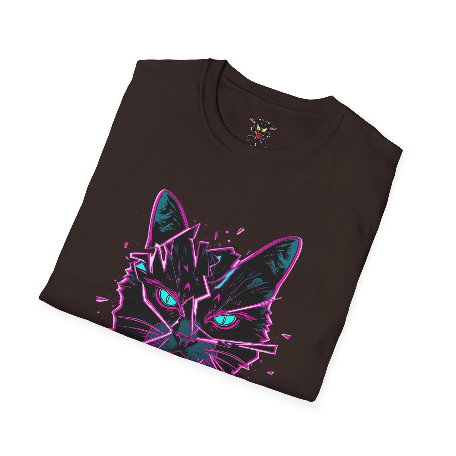 Cat Graphic T-Shirt — Neon Retro "Martes" Design (Lunes Pero Puro)