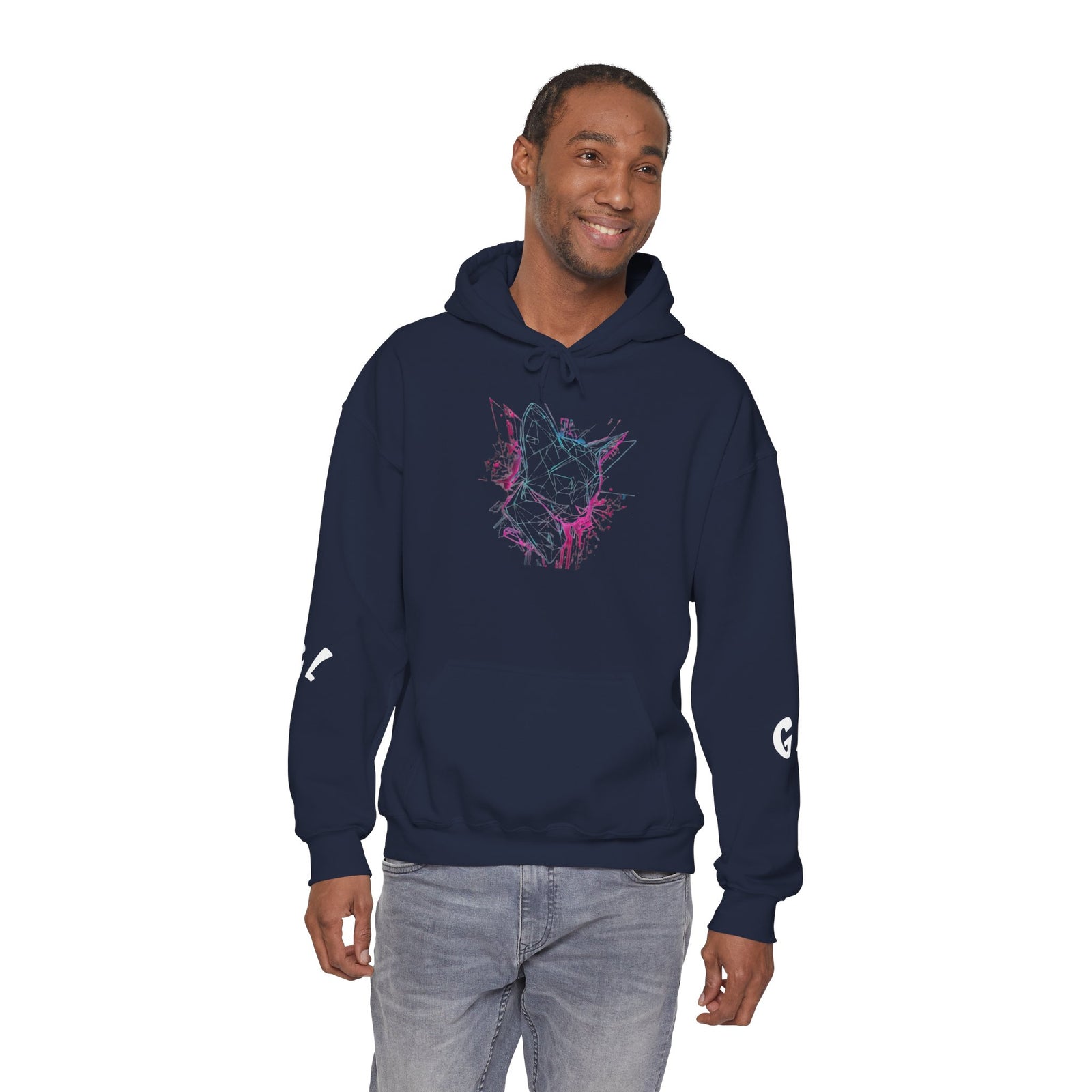 Neon Cat Hoodie - Vaporwave Retro Cat Graphic Sweatshirt