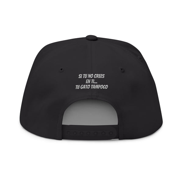Multicolor Flat Bill Cap — Embroidered 'GL' Logo with Spanish Back Text ('Si tu no crees en ti...')