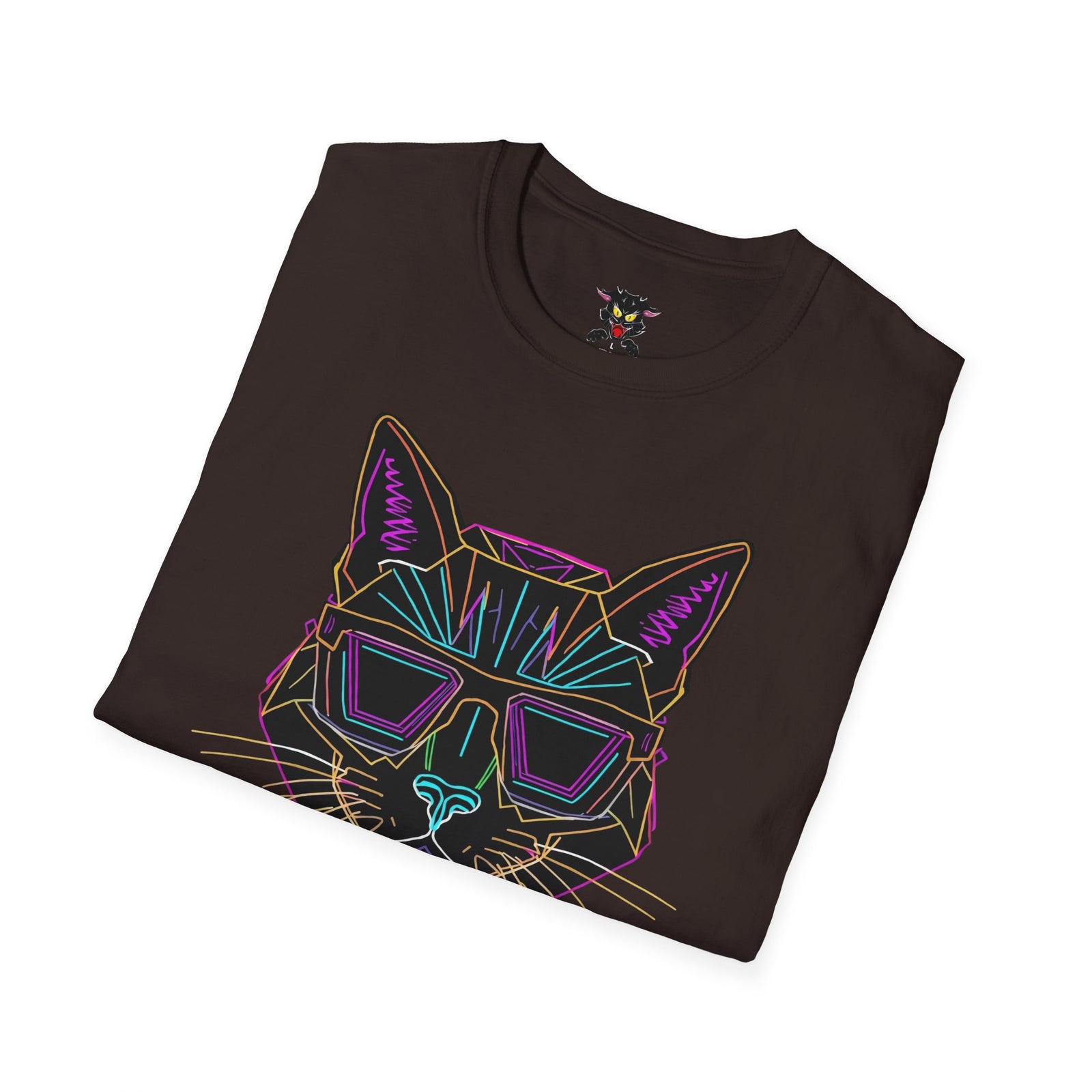 Sábado Sin Excusas Cat T-Shirt — Retro Neon Cat with Sunglasses