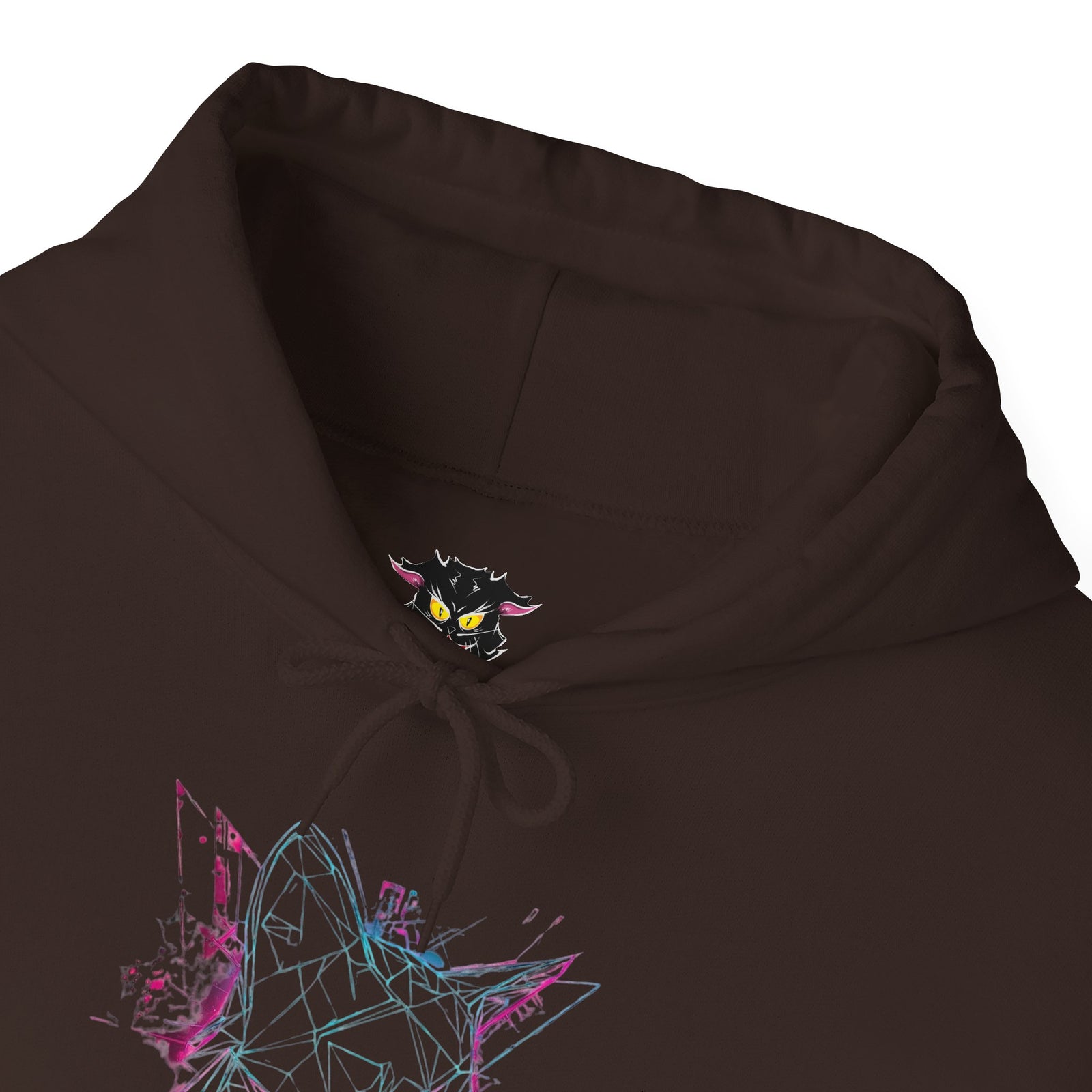 Neon Cat Hoodie - Vaporwave Retro Cat Graphic Sweatshirt