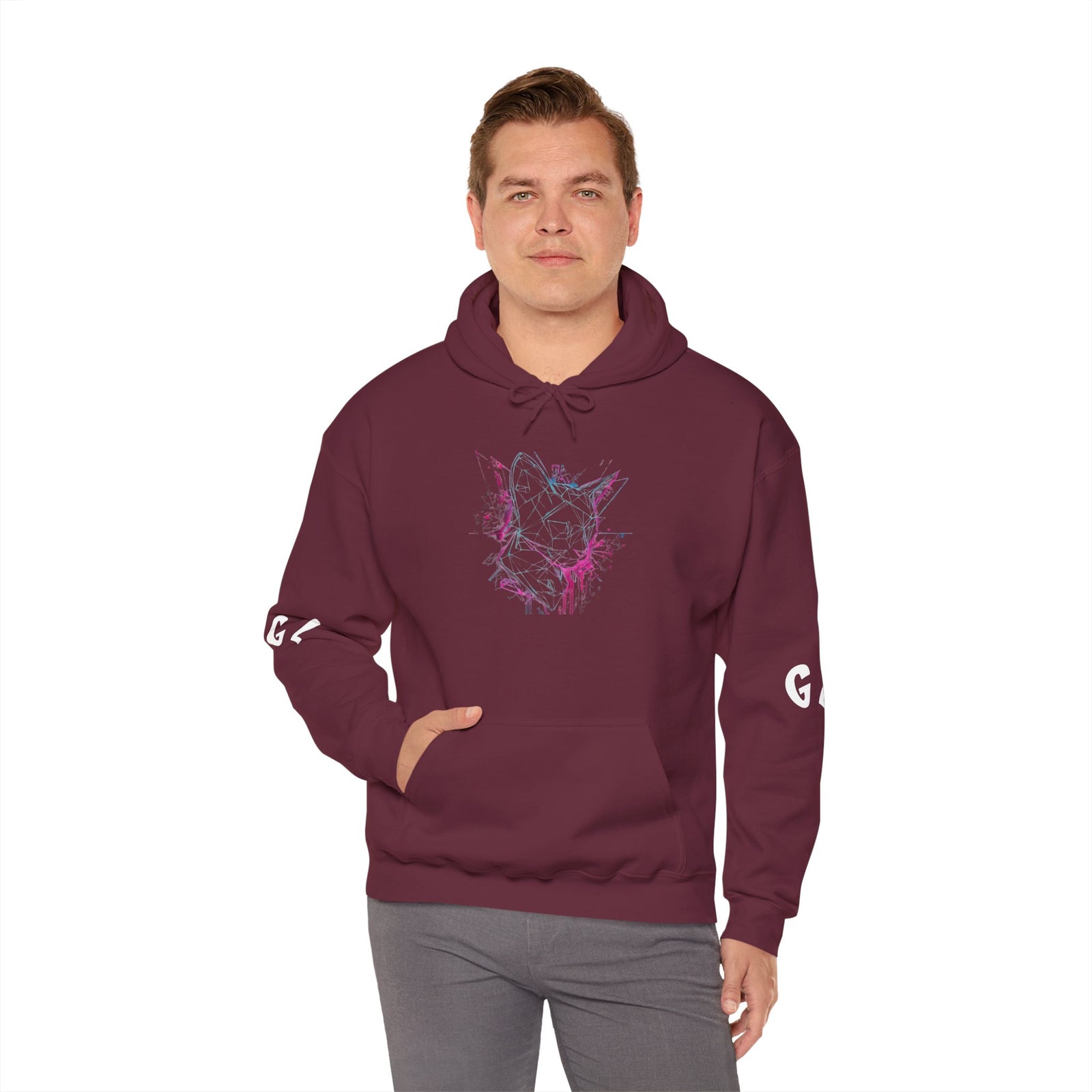 Neon Cat Hoodie - Vaporwave Retro Cat Graphic Sweatshirt