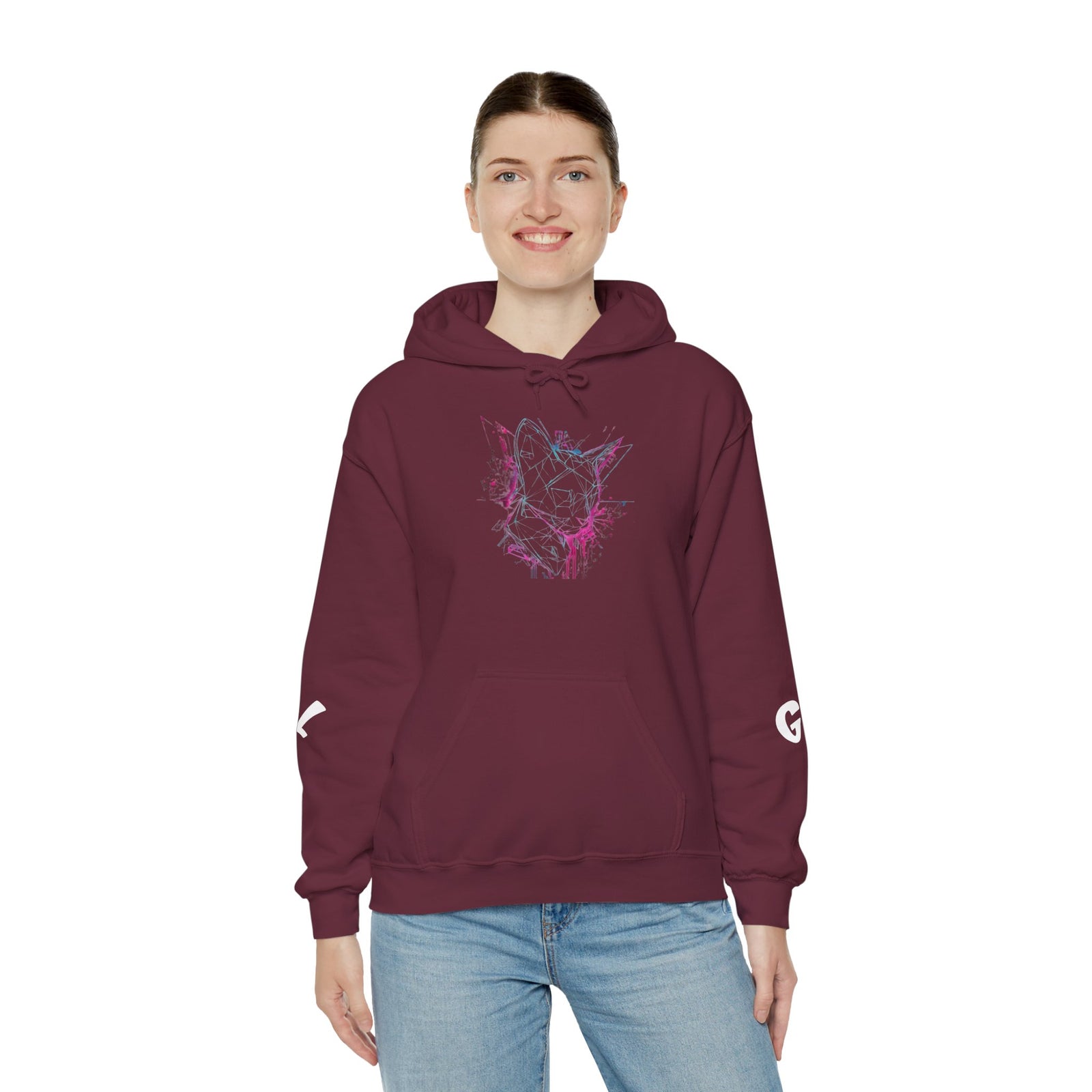 Neon Cat Hoodie - Vaporwave Retro Cat Graphic Sweatshirt
