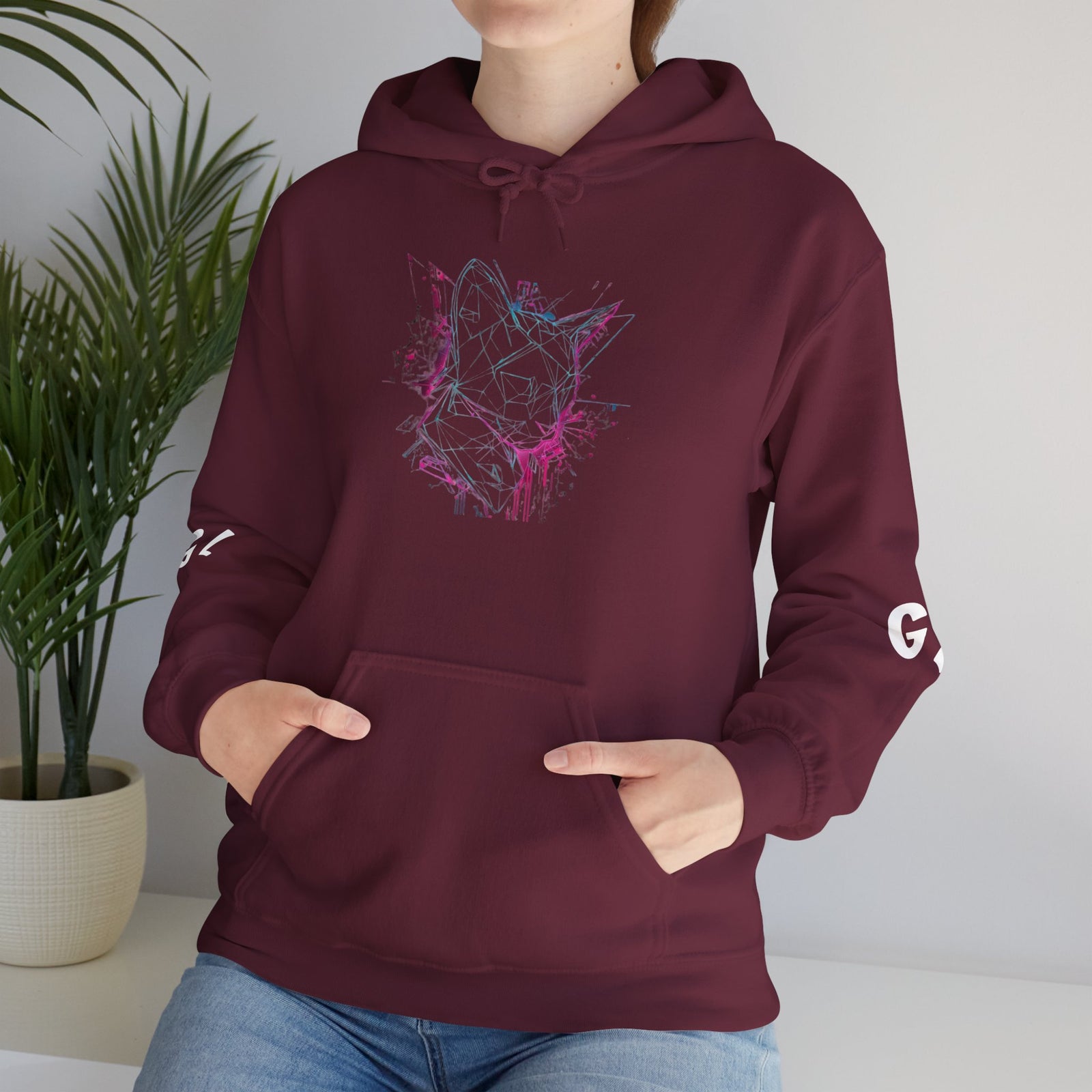 Neon Cat Hoodie - Vaporwave Retro Cat Graphic Sweatshirt
