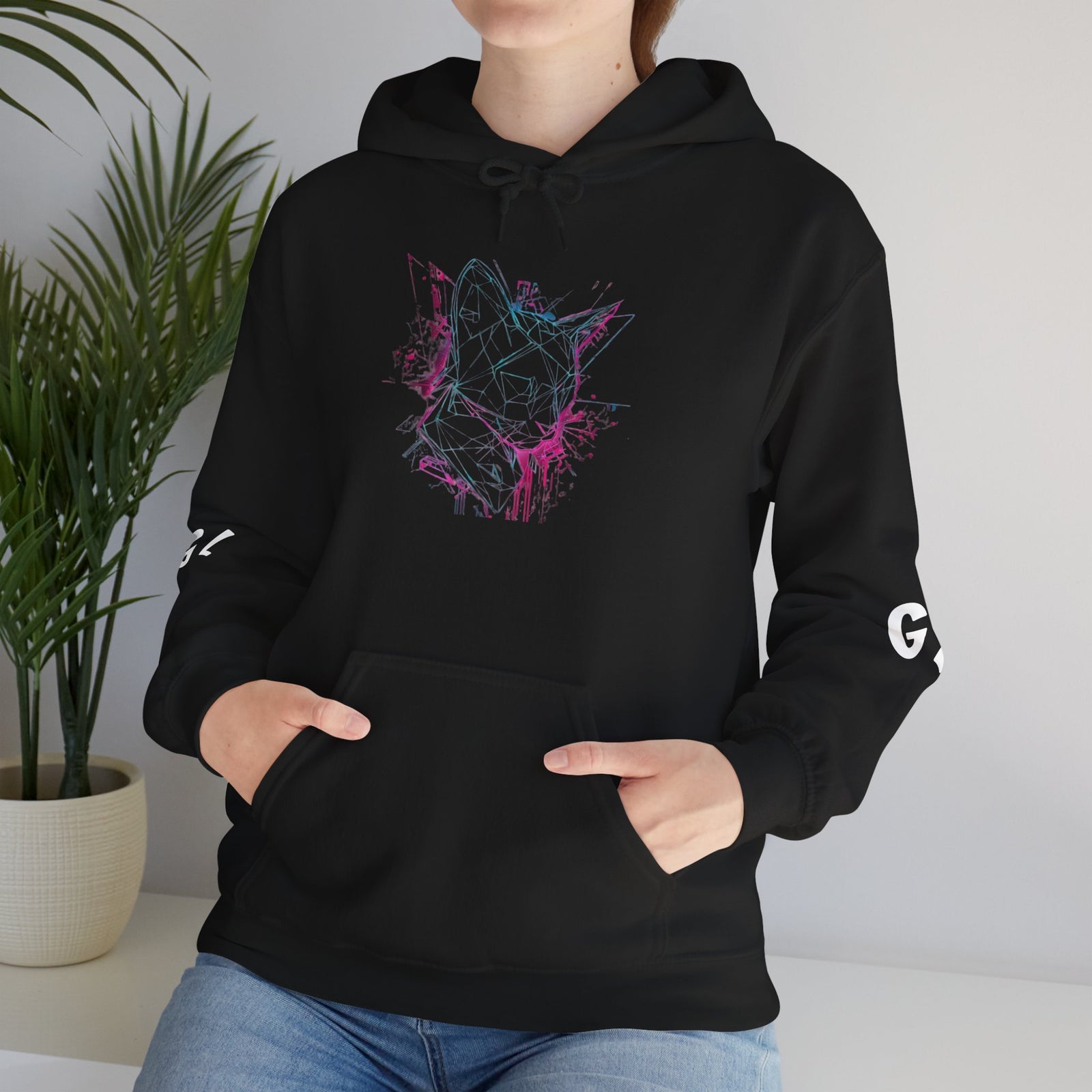 Neon Cat Hoodie - Vaporwave Retro Cat Graphic Sweatshirt