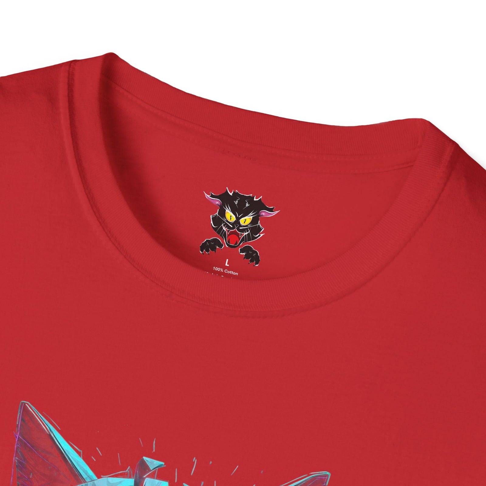 Cat Cyberpunk T-Shirt — Neon Dripping Mask Design