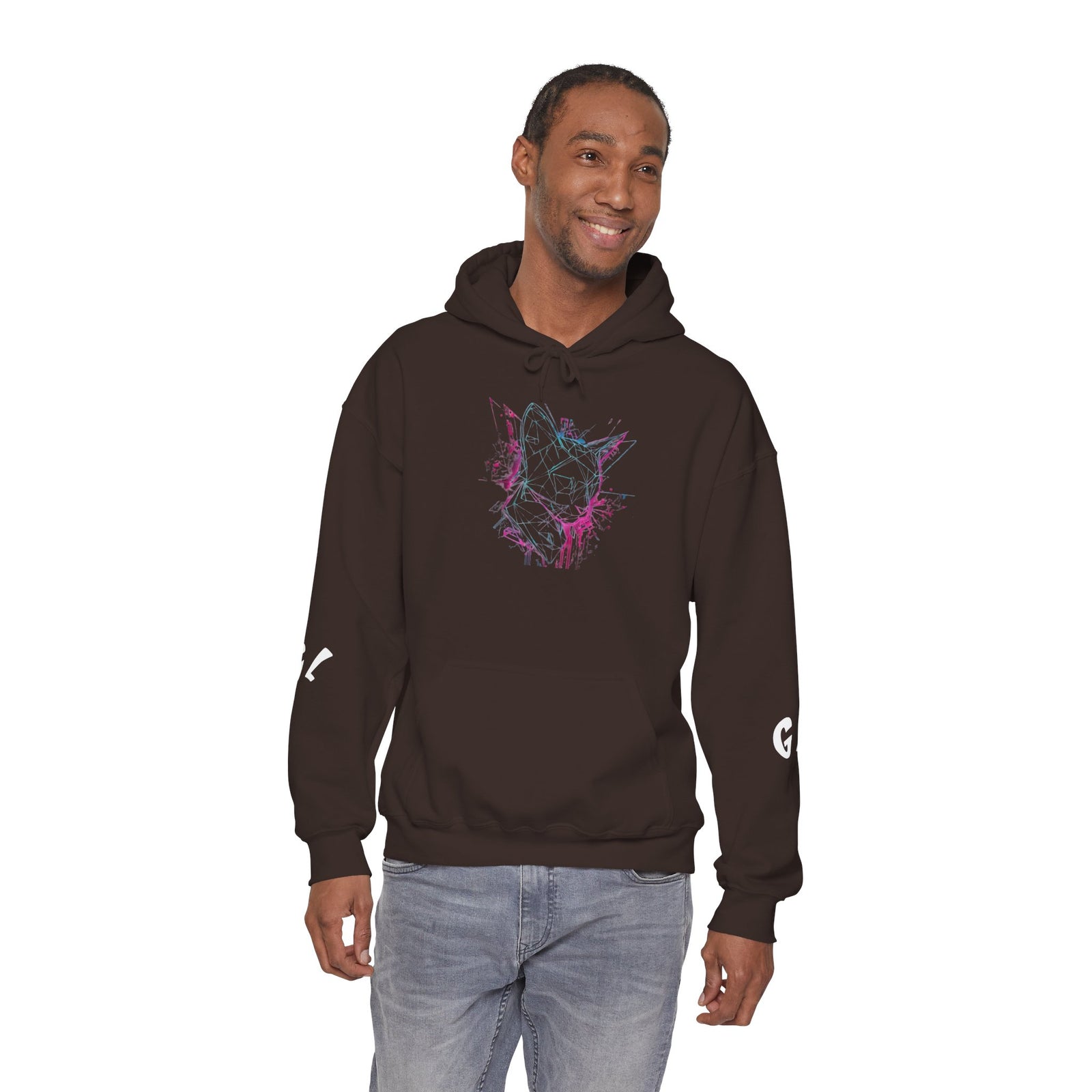 Neon Cat Hoodie - Vaporwave Retro Cat Graphic Sweatshirt