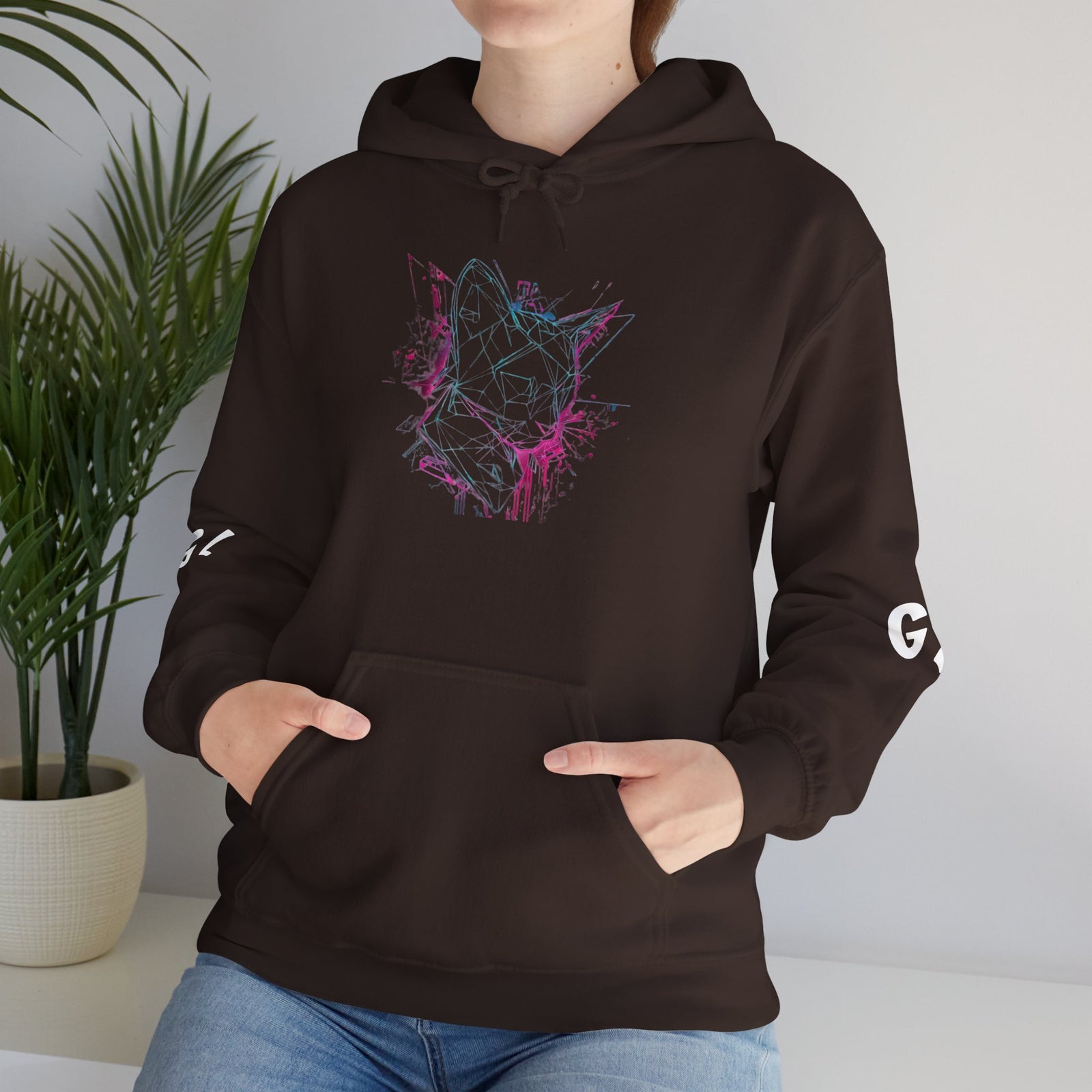 Neon Cat Hoodie - Vaporwave Retro Cat Graphic Sweatshirt
