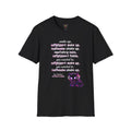 Camiseta negra gato neón retro Gatoloco con letras Wake Up