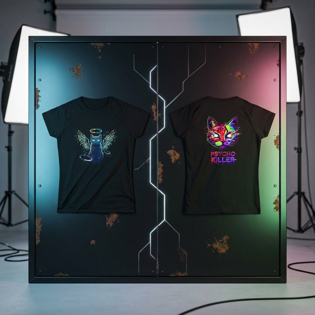 My 2 Faces — Angel & Psycho Killer Cat Tee