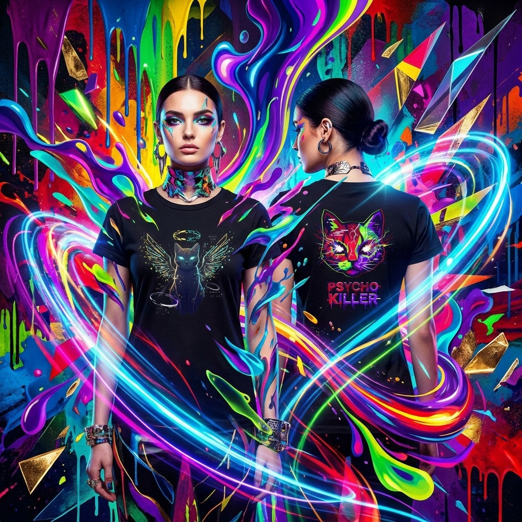 My 2 Faces — Angel & Psycho Killer Cat Tee